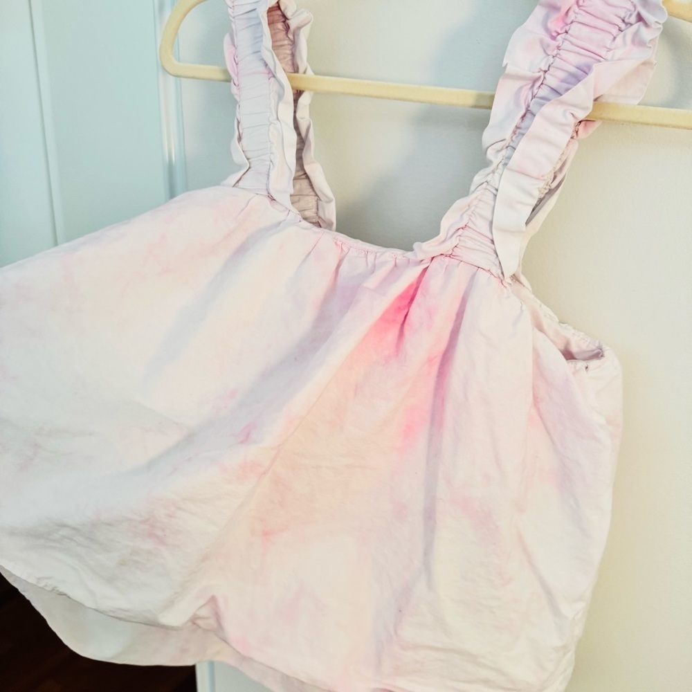 ZARA pink tie dye poplin top - Picture 5 of 6